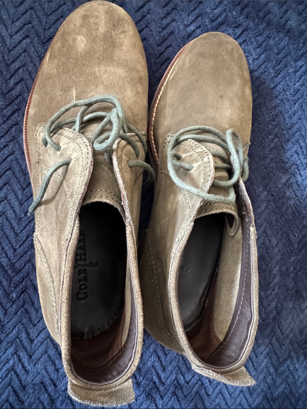 NWT, Cole Haan Men's Suede Lace-Up Chukka Boots - Olive Green, 9M!